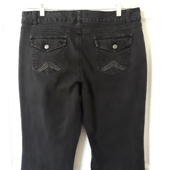 Ann Klein Jeans Sz 16 Black Boot Cut Jeans - Picture 2 of 8
